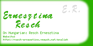 ernesztina resch business card